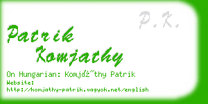 patrik komjathy business card